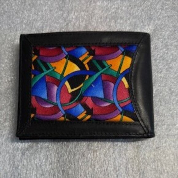 MEN’S WALLET, BLACK LEATHER BI-FOLD, JERRY GARCIA DESIGN, RARE - Picture 9 of 10